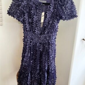NWT Anthropologie Lavender Floral Applique Dress